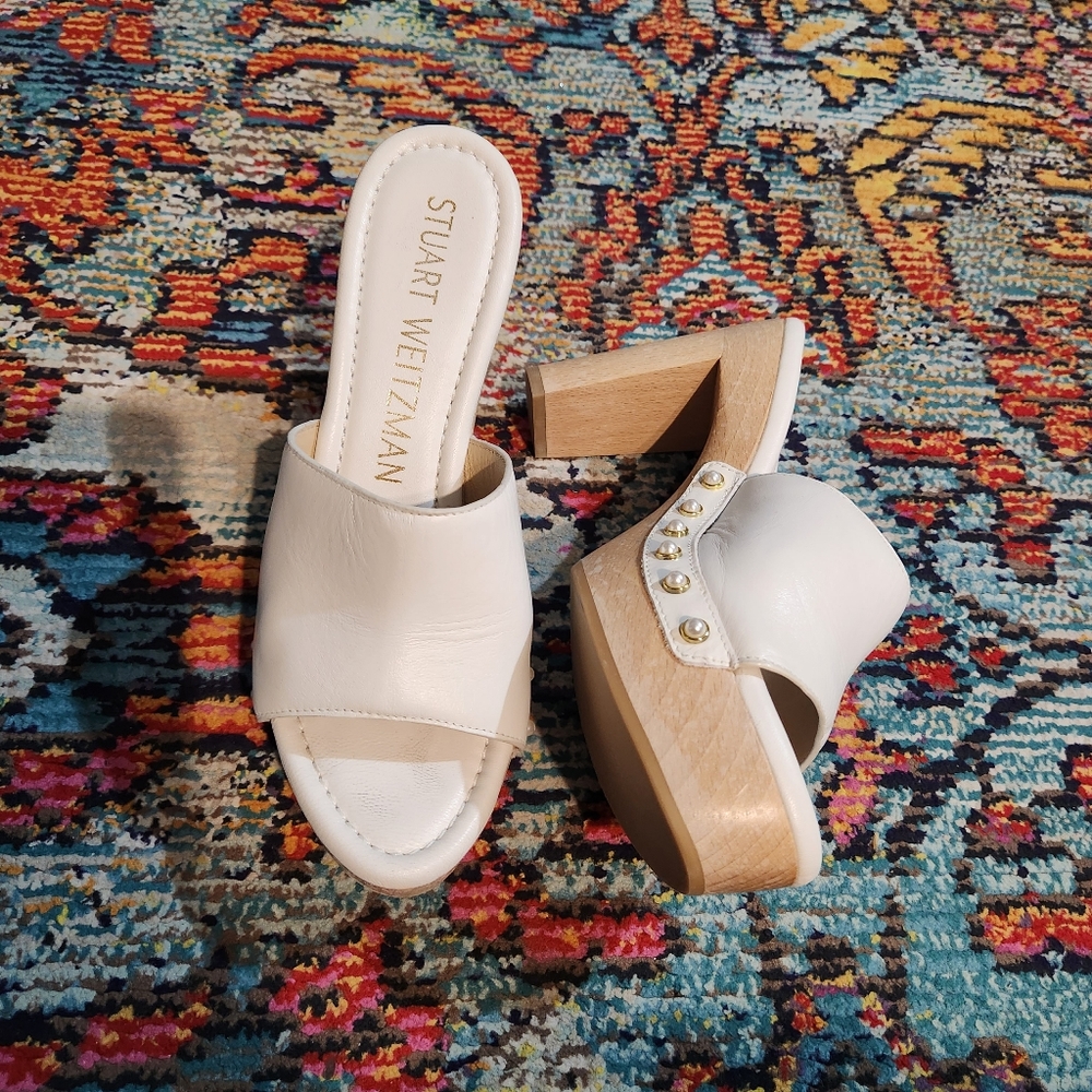 Stuart Weitzman Imitation Pearl Clog 85 Sandal - Picture 2 of 9